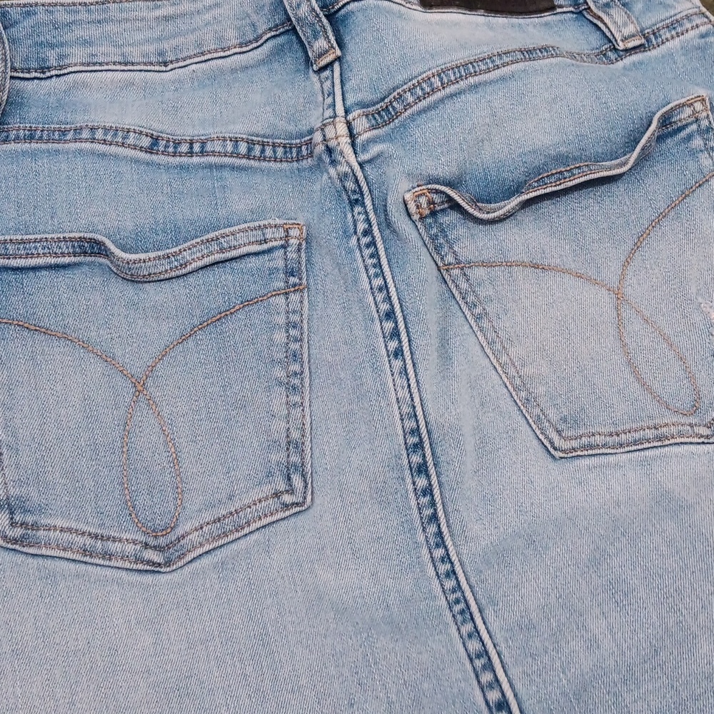 Calvin Klein distressed denim mini skirt - Picture 6 of 8